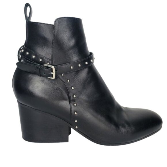 Hermès Studded Leather Heeled Ankle Booties - Picture 1 of 10